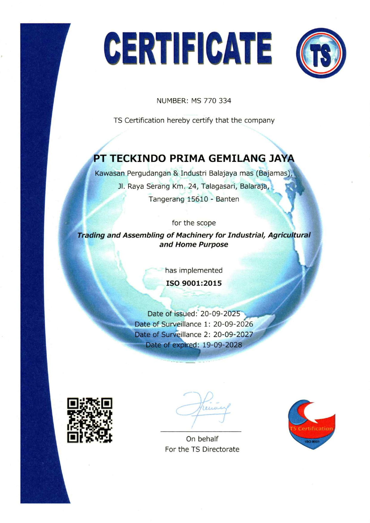 PT. TECKINDO PRIMA GEMILANG JAYA